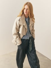 Nothing Ordinary Stone Pure Cotton Mini Trench Jacket - Image 3 of 9