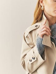 Nothing Ordinary Stone Pure Cotton Mini Trench Jacket - Image 5 of 9