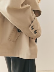 Nothing Ordinary Stone Pure Cotton Mini Trench Jacket - Image 6 of 9