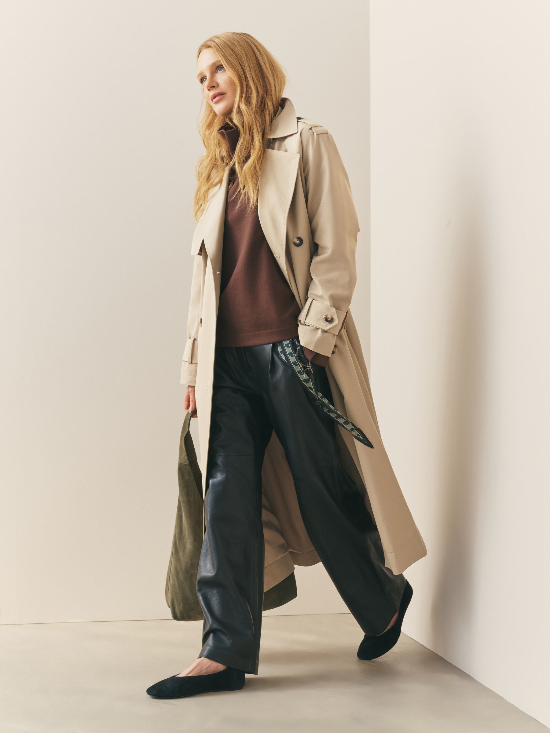 Buy Nothing Ordinary Stone Premium Cotton Rich Trench Jacket from