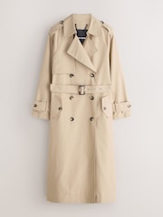Nothing Ordinary Stone Pure Cotton Midi Trench Jacket - Image 7 of 9
