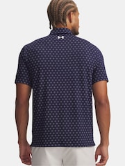 Under Armour Navy Playoff 3.0 Printed Polo Shirt - Image 2 of 3