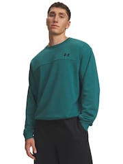 Under Armour Green Rival fleece Lightweight Crew Neck Sweat Top - Image 1 of 3