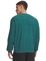 Under Armour Green Rival fleece Lightweight Crew Neck Sweat Top - Image 2 of 3