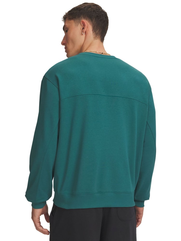 Under Armour Green Rival fleece Lightweight Crew Neck Sweat Top - Image 2 of 3 Under Armour Green Rival fleece Lightweight Crew Neck Sweat Top - Image 2 of 3