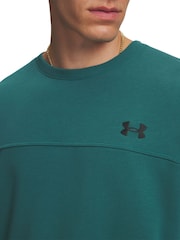 Under Armour Green Rival fleece Lightweight Crew Neck Sweat Top - Image 3 of 3