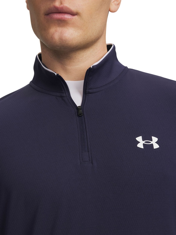 Under Armour Blue UA MatchPlay 1/4 Zip Sweat Top - Image 3 of 3