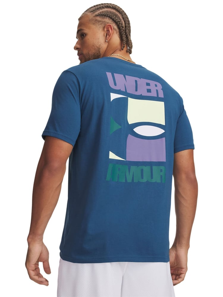 Under Armour Blue Block Logo Short Sleeve T-Shirt - Image 2 of 3
