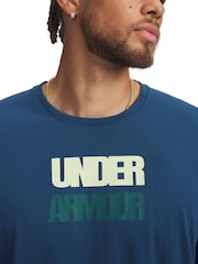 Under Armour Blue Block Logo Short Sleeve T-Shirt - Image 3 of 3