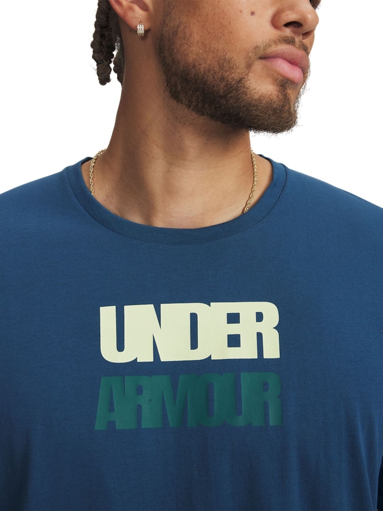 Under Armour Blue Block Logo Short Sleeve T-Shirt - Image 3 of 3