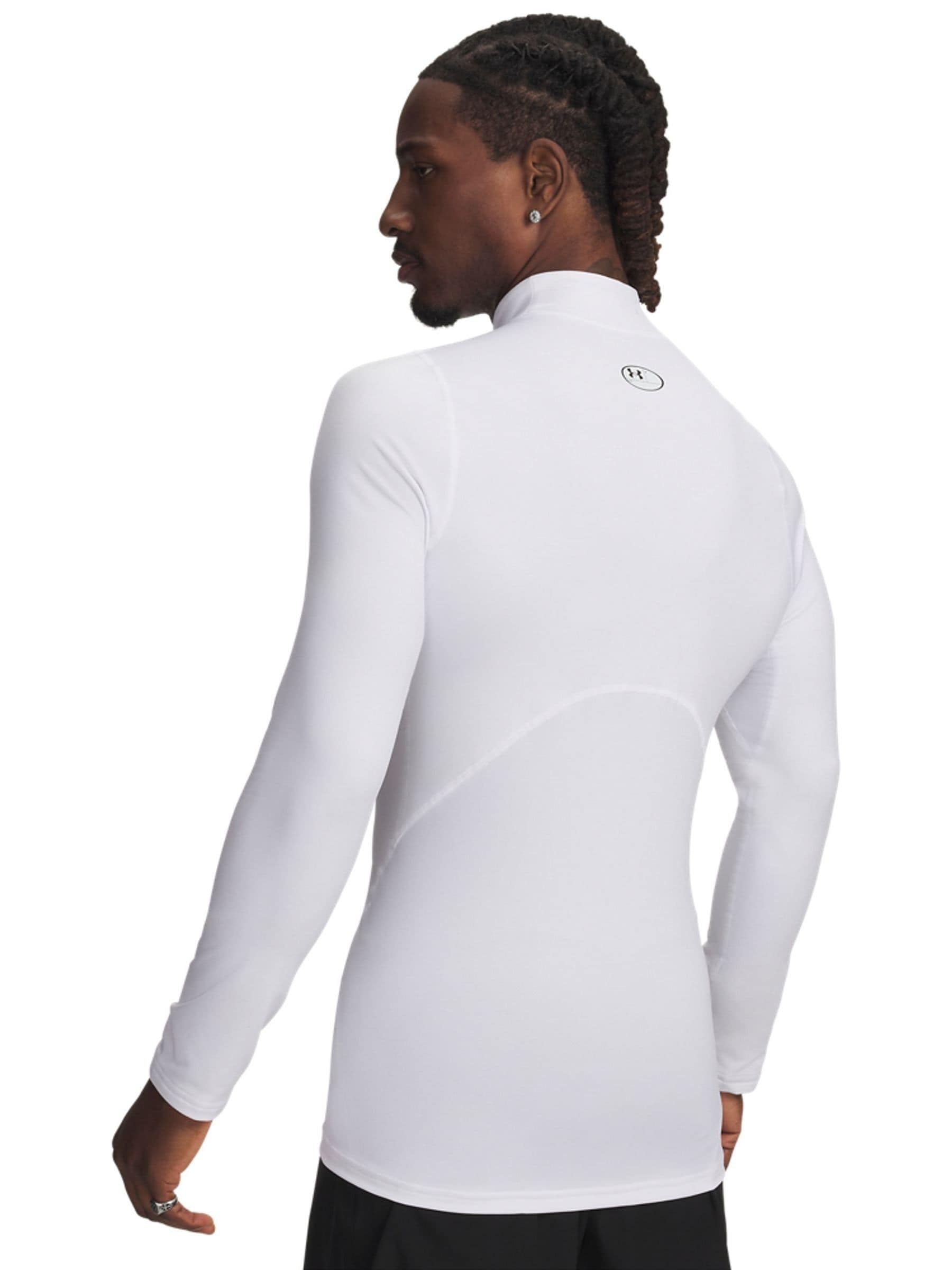 Buy Under Armour White Cold Gear Armour Fitted Mock T-Shirt from