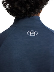 Under Armour Teal Blue Tech Textured 1/2 Zip Sweat Top - Image 3 of 3