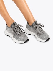 Carvela Grey Swift Jewel Runner Trainers - Image 1 of 5