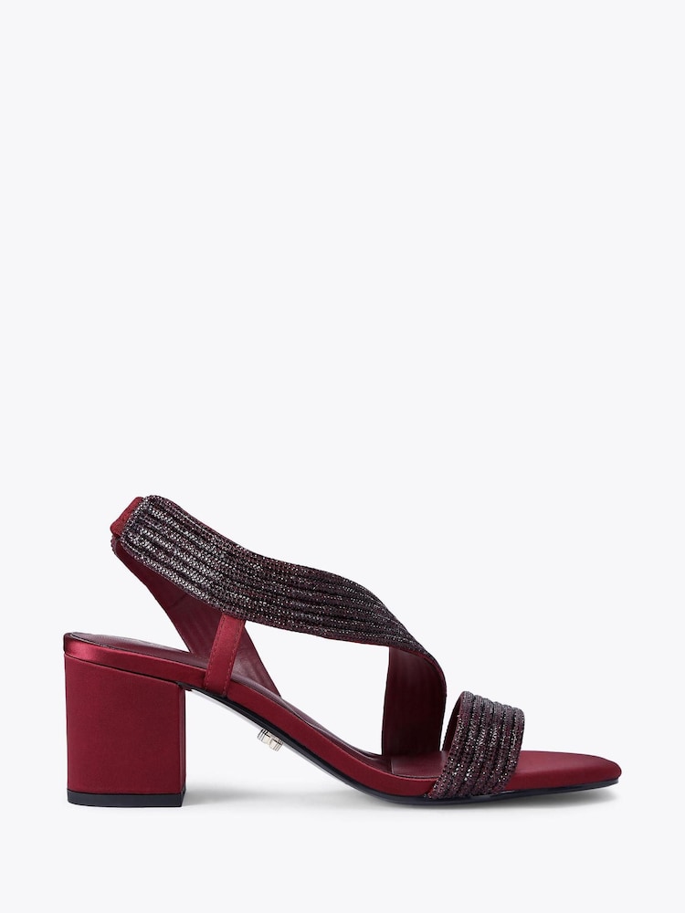 Carvela Red Gala Block Jewel 60 Sandals - Image 2 of 5 Carvela Red Gala Block Jewel 60 Sandals - Image 2 of 5