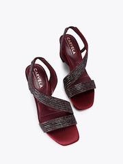 Carvela Red Gala Block Jewel 60 Sandals - Image 3 of 5