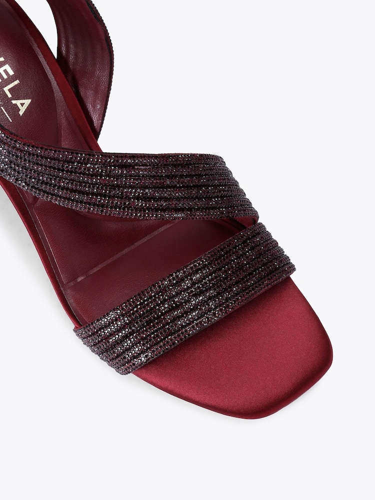 Carvela Red Gala Block Jewel 60 Sandals - Image 5 of 5 Carvela Red Gala Block Jewel 60 Sandals - Image 5 of 5