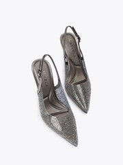 Carvela Metalic Positano Vinyl Sling Back Shoes - Image 4 of 5