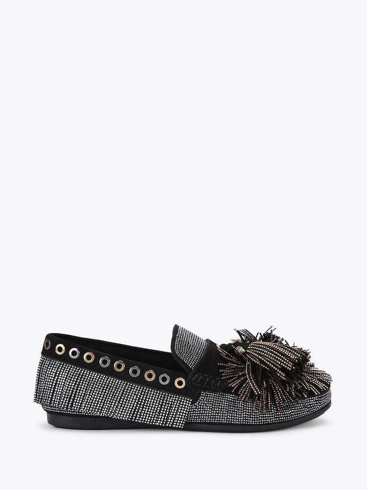 Kurt Geiger London Pom Pom Moccasin Black Pumps - Image 1 of 4
