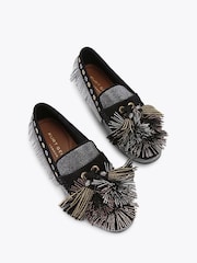 Kurt Geiger London Pom Pom Moccasin Black Pumps - Image 2 of 4