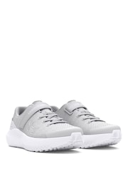 Under Armour Grey Kids Surge 4 Trainers - Image 3 of 5