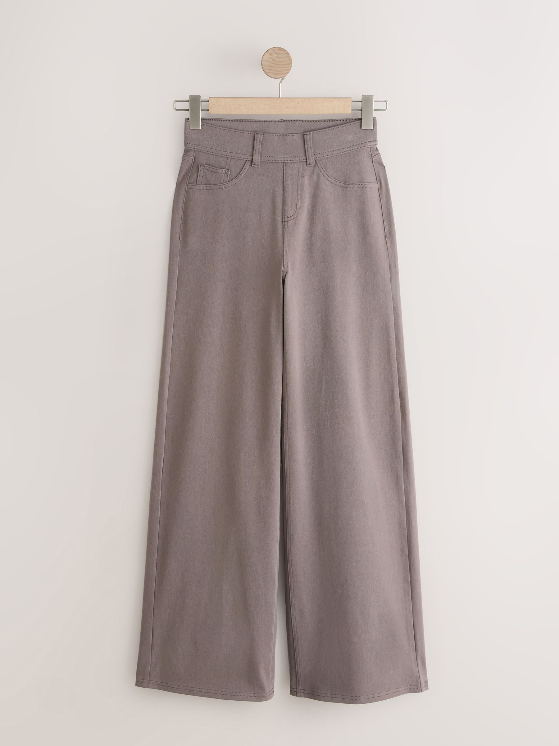 Buy Mink Brown Jersey Denim Wide Leg Trousers from Next USA