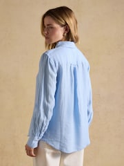 Blå - Joules Anna langermet 100% linskjorte - Bilde 2 av 7