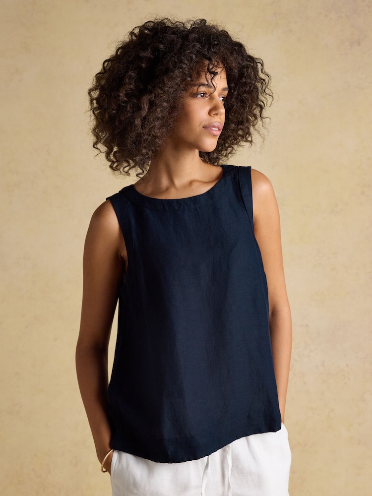 Joules Cove Navy Sleeveless Top - Image 1 of 6