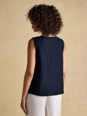 Joules Cove Navy Sleeveless Top - Image 2 of 6