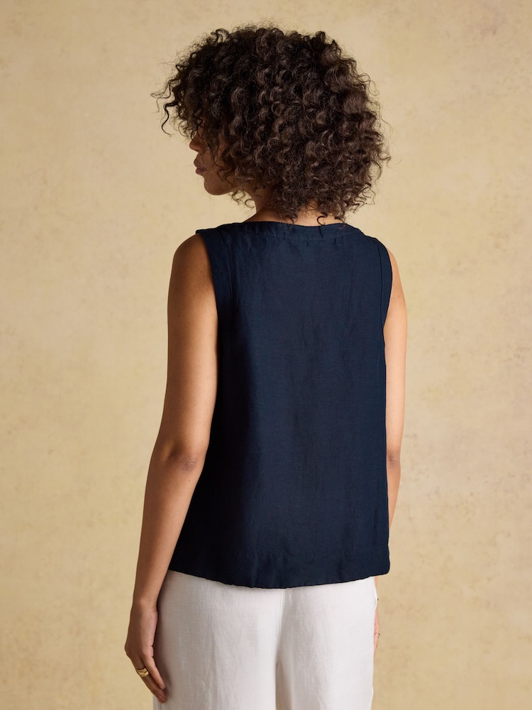 Joules Cove Navy Sleeveless Top - Image 2 of 6
