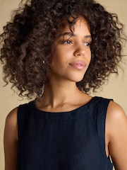 Joules Cove Navy Sleeveless Top - Image 3 of 6