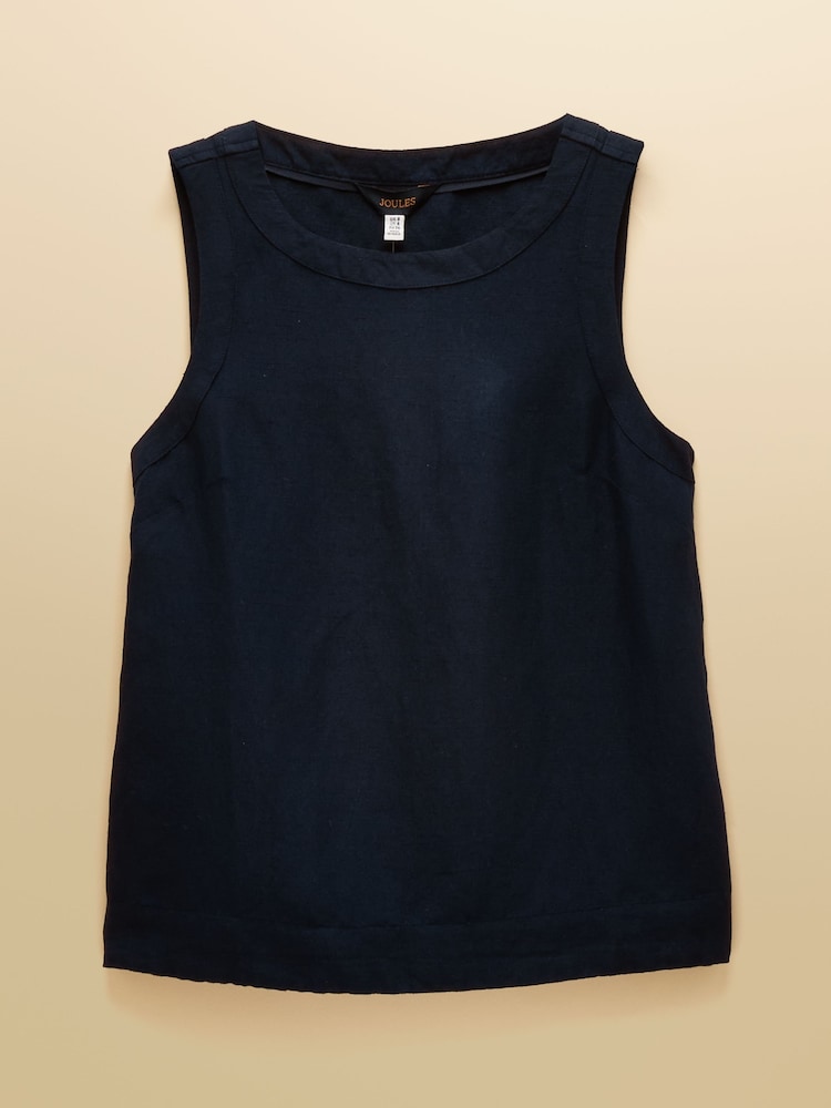 Joules Cove Navy Sleeveless Top - Image 6 of 6