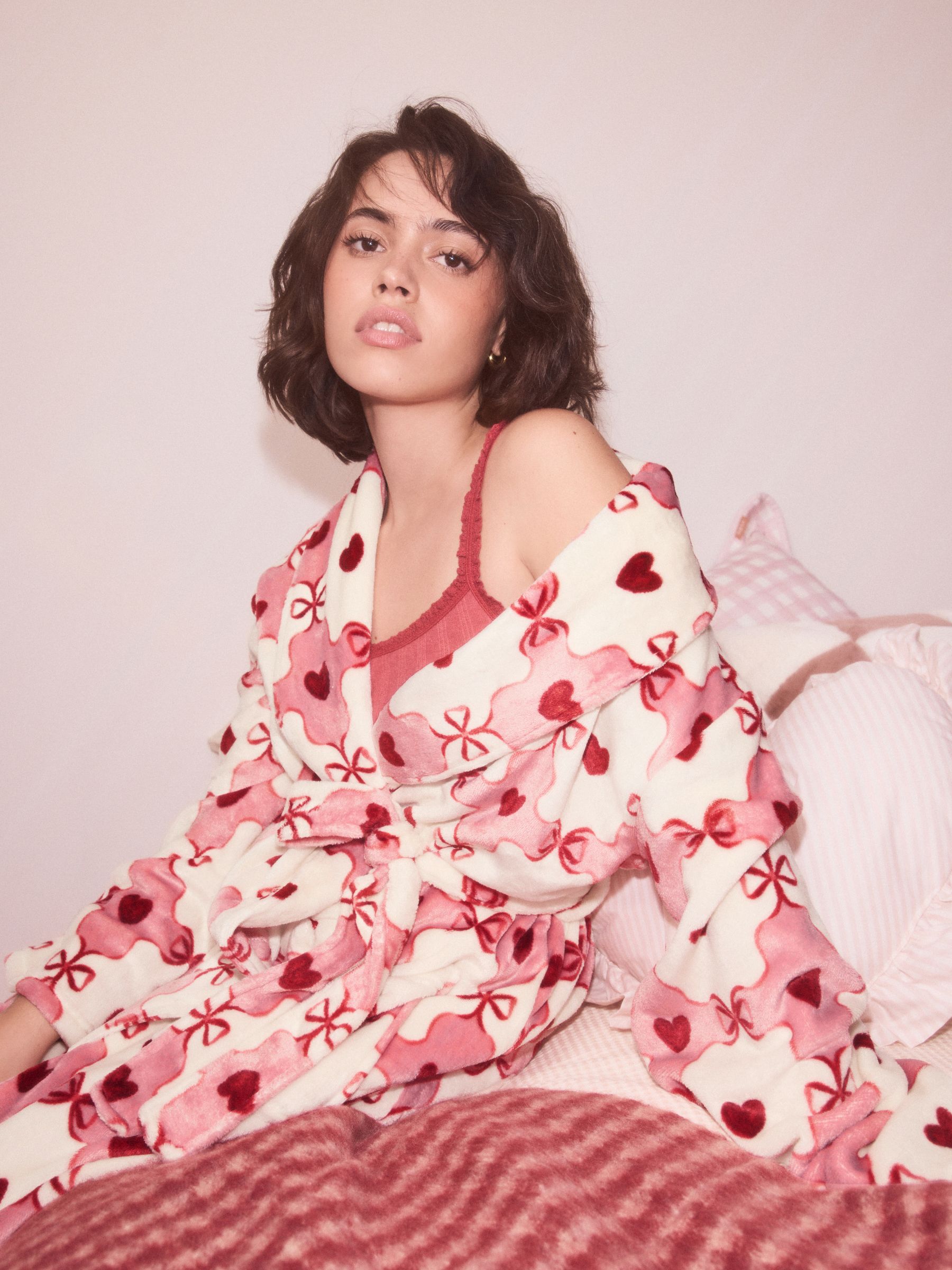 Buy Pink/Red Heart - Supersoft Dressing Gown from Next Netherlands