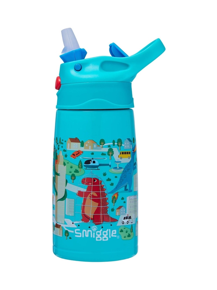 Smiggle Green Adventurous Junior Stainless Steel Flip Drink Bottle 400Ml - Image 2 of 2