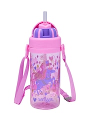 Smiggle Pink Adventurous Teeny Tiny Plastic Drink Bottle With Strap 400Ml - Image 1 of 2