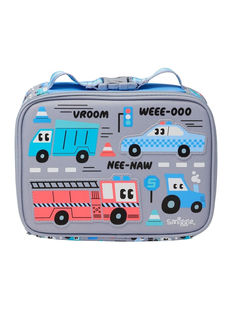 Smiggle Grey Teeny Tiny Ready Set Go Square Lunchbox - Image 1 of 2