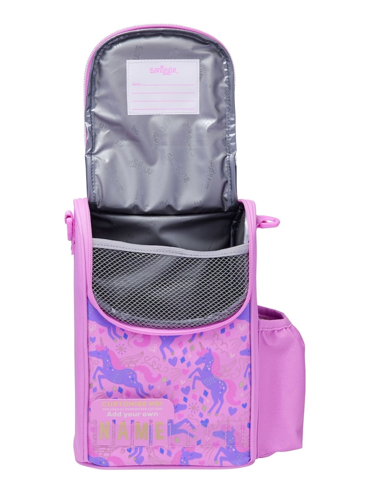 Smiggle Pink Adventurous Junior ID Lunchbox With Strap - Image 2 of 4 Smiggle Pink Adventurous Junior ID Lunchbox With Strap - Image 2 of 4