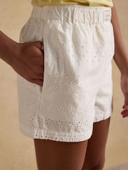Joules Amara White Pull On Cotton Shorts - Image 5 of 7