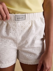 Joules Amara White Pull On Cotton Shorts - Image 6 of 7