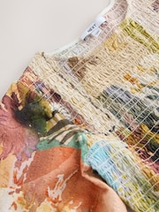 הדפס טלאים - שמלת מיני עם שרוול נפוח וכיווצים - תמונה 5 מתוך 6