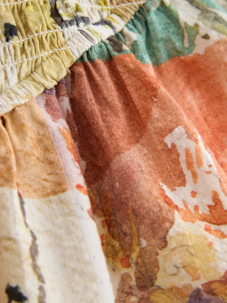 הדפס טלאים - שמלת מיני עם שרוול נפוח וכיווצים - תמונה 6 מתוך 6