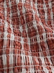 משבצות אדומות - שמלת מיני עם שרוול נפוח וכיווצים - תמונה 9 מתוך 9