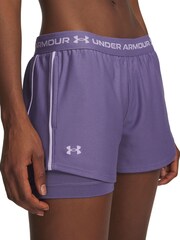 Under Armour Purple Tech Play Up 2-in-1 Shorts - Image 1 of 4