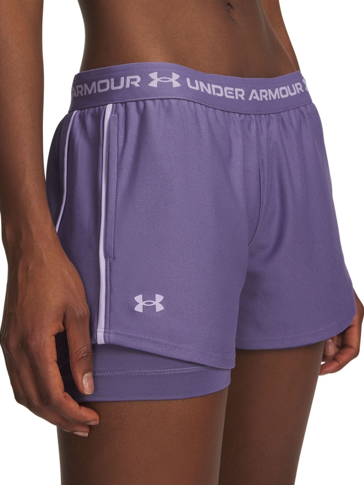 Under Armour Purple Tech Play Up 2-in-1 Shorts - Image 1 of 4