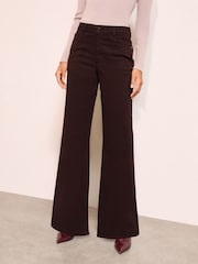 Friends Like These X Lucy Mecklenburgh Chocolate Brown Petite Everyday Wide Jeans - Image 4 of 5