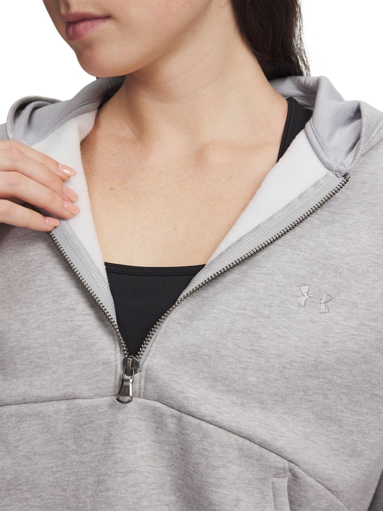 Under Armour Grey Icon 96 Half Zip Hoodie - Image 3 of 3 Under Armour Grey Icon 96 Half Zip Hoodie - Image 3 of 3