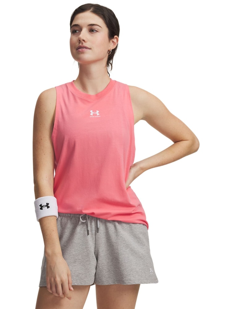Under Armour Pink Rival Muscle Vest - Image 1 of 3