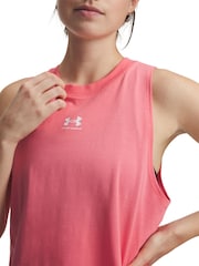 Under Armour Pink Rival Muscle Vest - Image 3 of 3