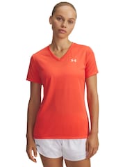 Under Armour Red Tech V Neck T-Shirt - Image 1 of 3