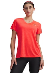 Under Armour Red UA Tech V-Neck Twist T-Shirt - Image 1 of 3