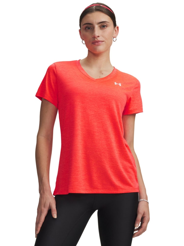 Under Armour Red UA Tech V-Neck Twist T-Shirt - Image 1 of 3